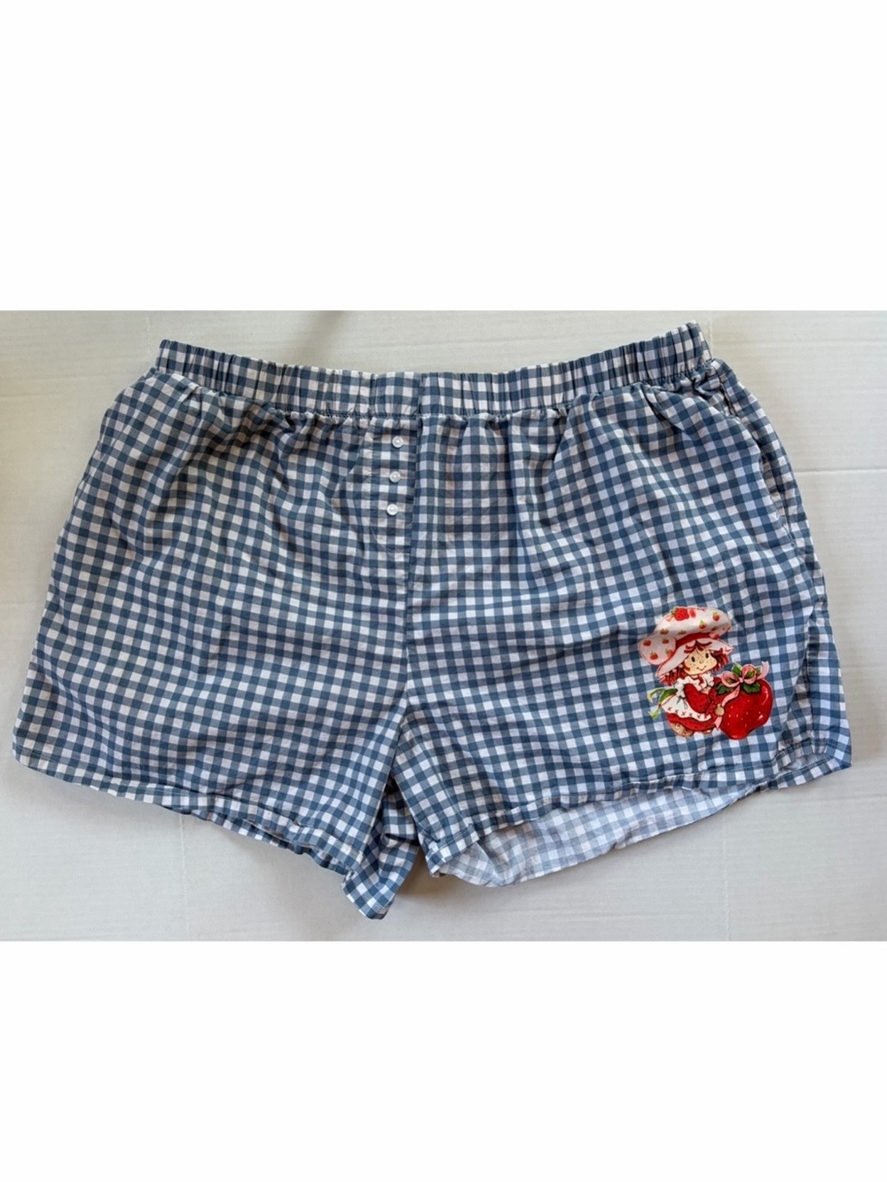 Strawberry Shortcake 2X Plus Size Gingham Shorts Retro Cottagecore